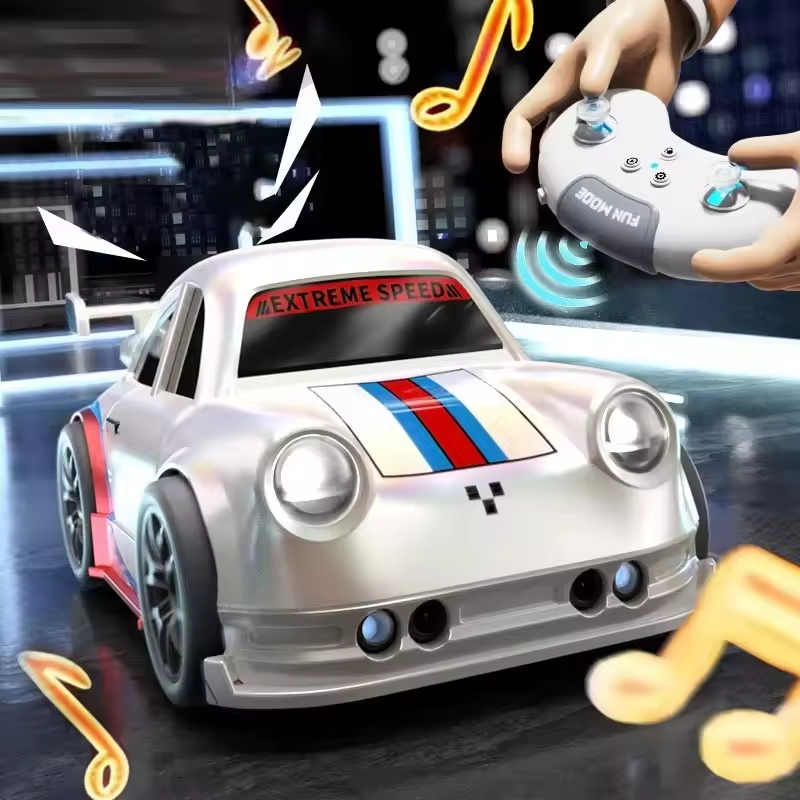 White mini drift car with lights and music