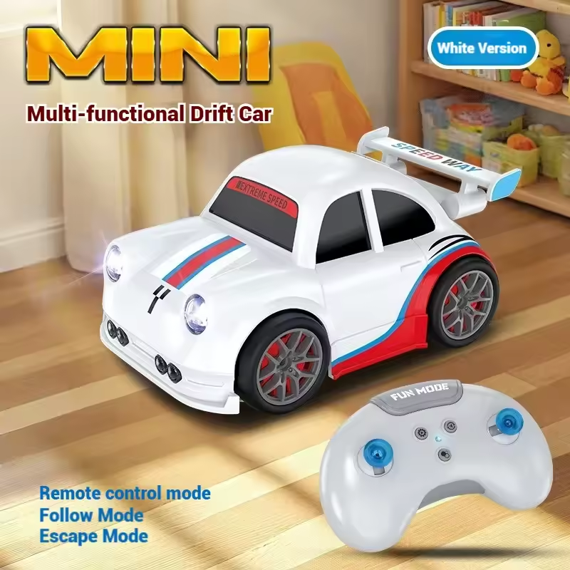 Mini smart RC drift car white with remote