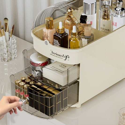 Elegant Makeup Organizer with Transparent Cover - Budget Mart
