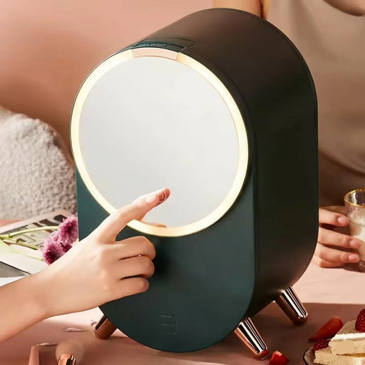 Large Cosmetic Storage Organizer with LED Mirror - Budget Mart