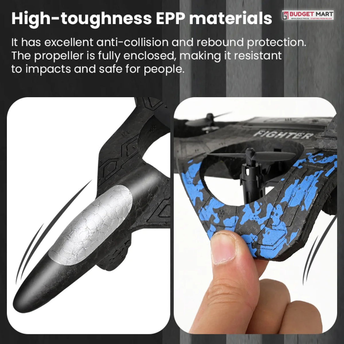 Crash resistant EPP foam RC jet with enclosed propellers