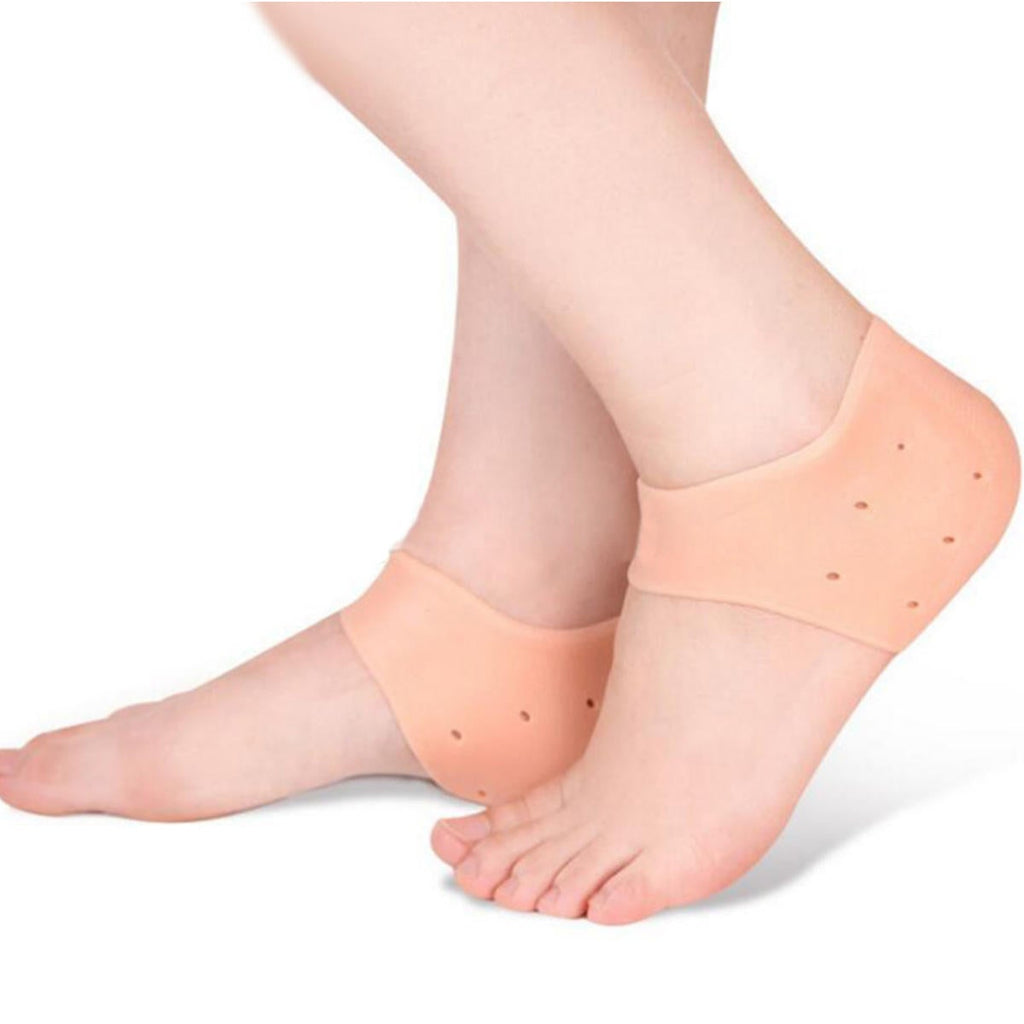 1 Pair Silicone Gel Heel Pad Socks for Pain Relief & Anti Crack Heel - Budget Mart