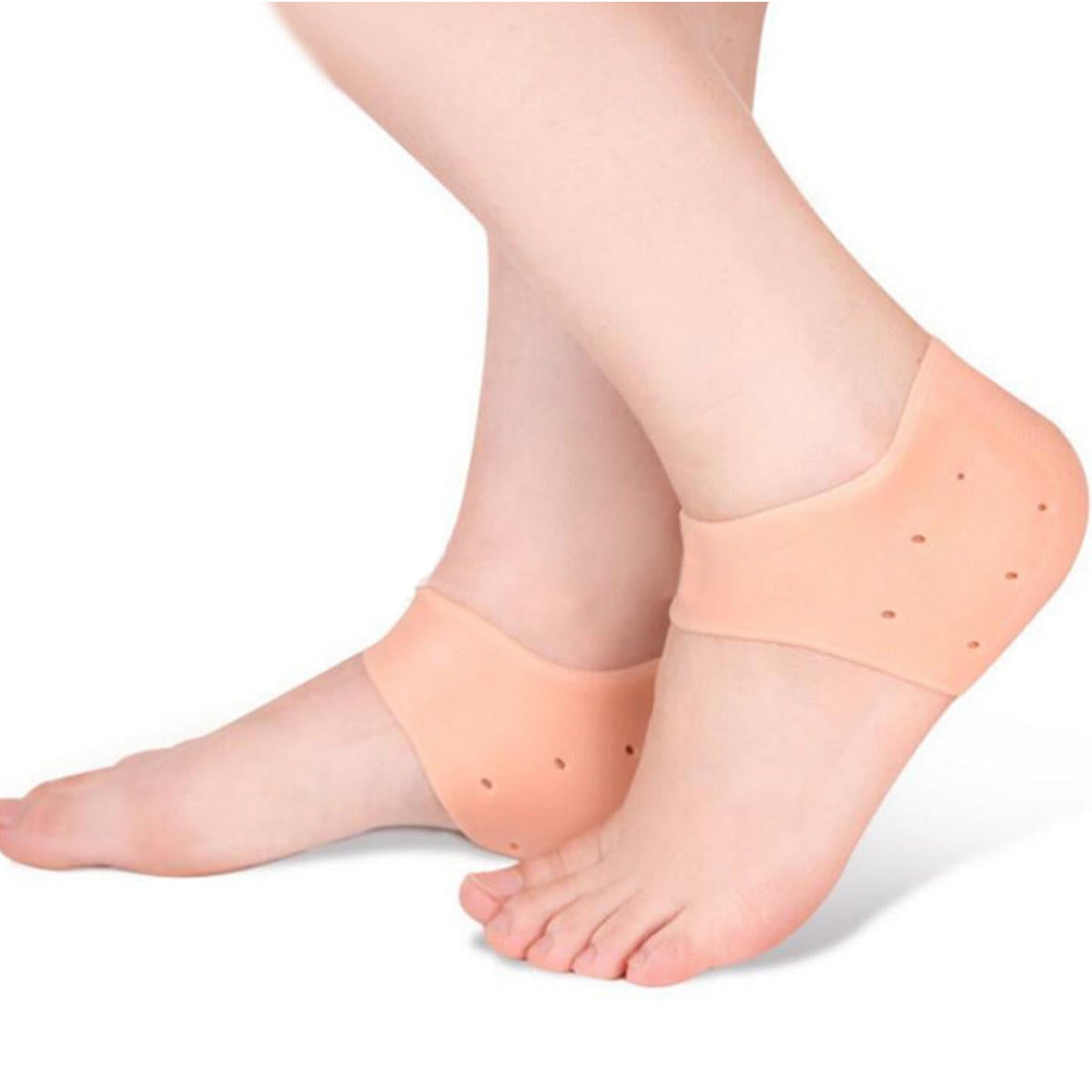 1 Pair Silicone Gel Heel Pad Socks for Pain Relief & Anti Crack Heel - Budget Mart