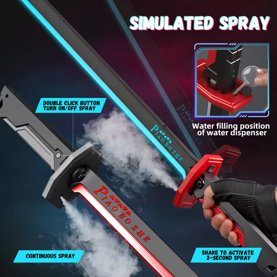 Lightsaber sword mist spray effect from the guard
