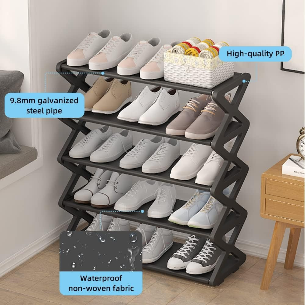 4 Layers Foldable Shoe Organizer Stand