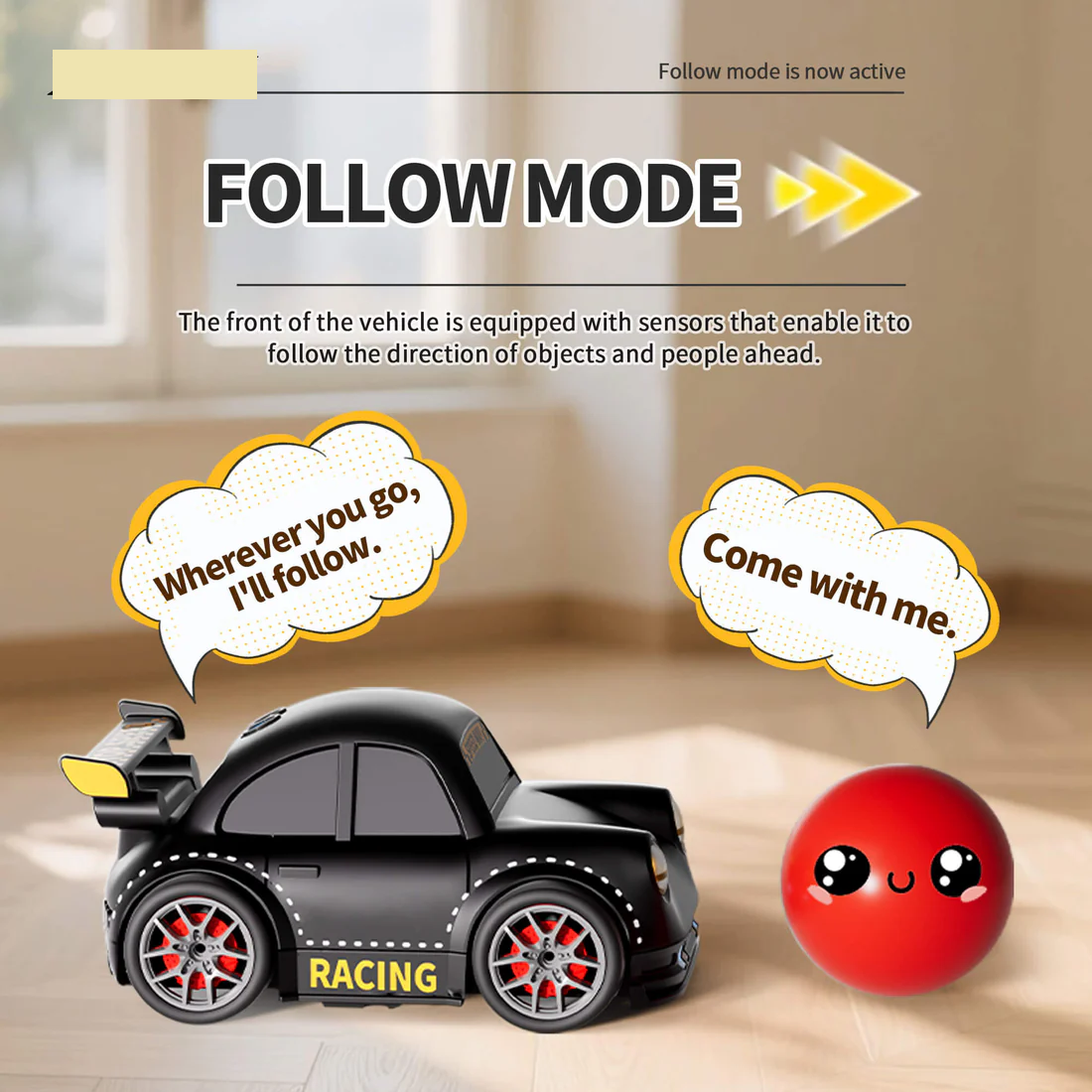 Mini RC car follow mode