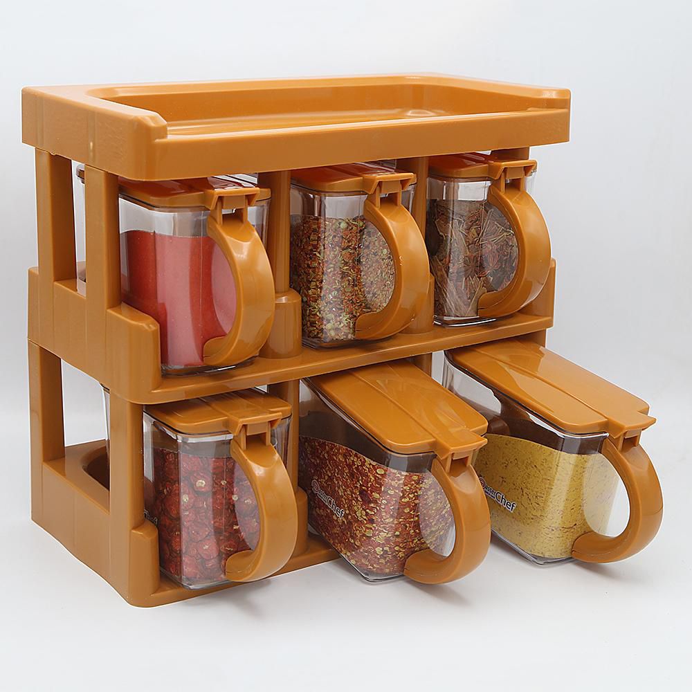 6pcs Spice Rack with Spoon - Budget Mart