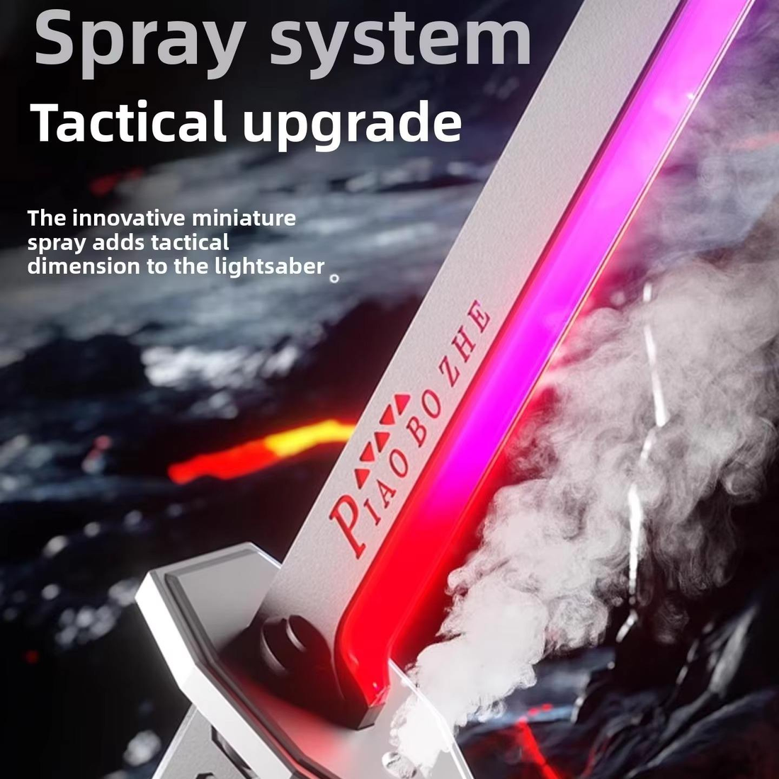 LED katana sword with mist spray