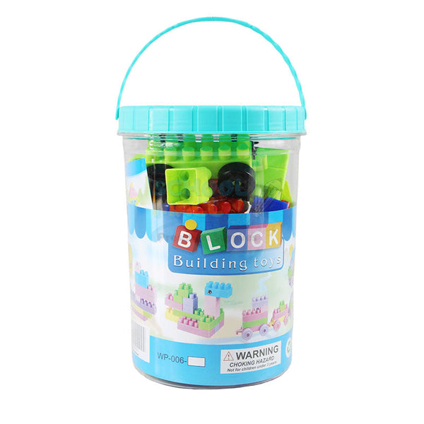 Big Building Blocks Bucket for Toddlers, 55 Chunky Pieces