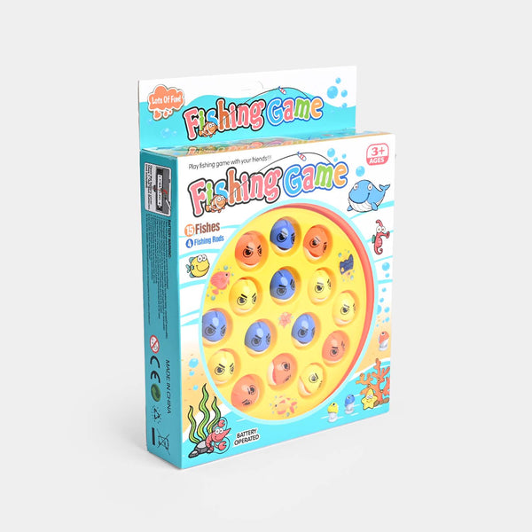 Battery Operated Rotating Fishing Game for Kids with Fishing Rods