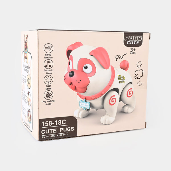Electric Pug Puppy Toy for Kids, Cute Robot Dog