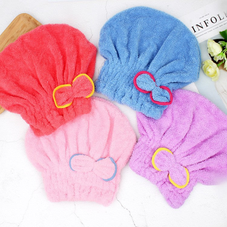 Creative Water-Absorbent Thickened Bow Shower Cap Dry Hair Towel