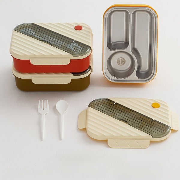 3 Compartment Stainless Steel Double Layer Lunchbox