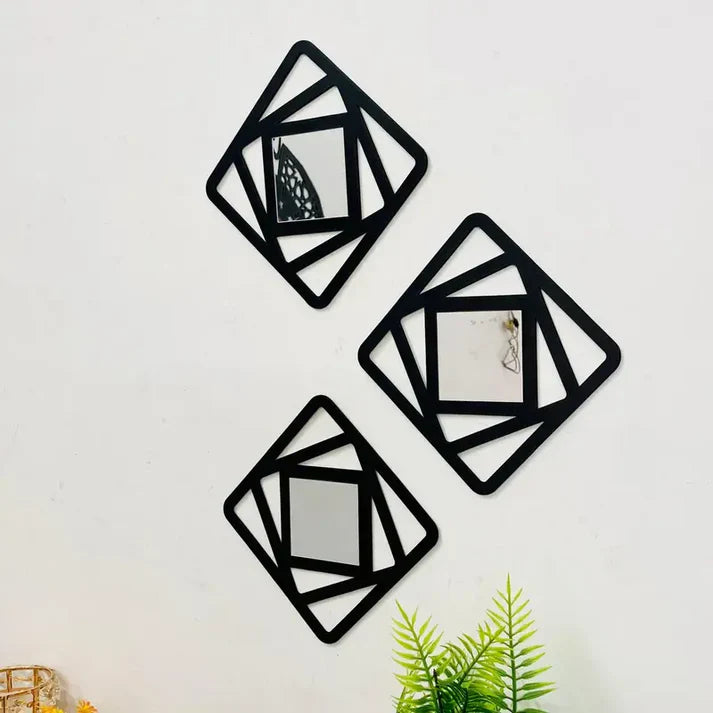 3PCs Hexagon Shape Wall Mirror (6x6 inch)