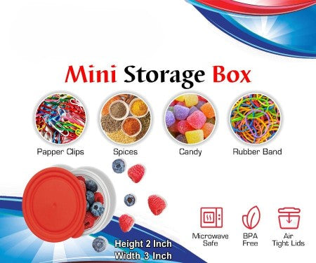 Pack Of 6 - Cute Multi-Color Mini Storage Jars