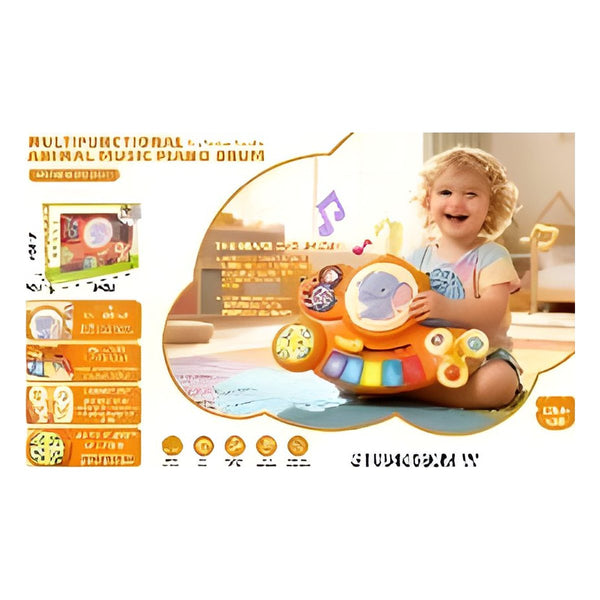 Baby Musical Piano and Drum Toy with Cute Animal Design and Music