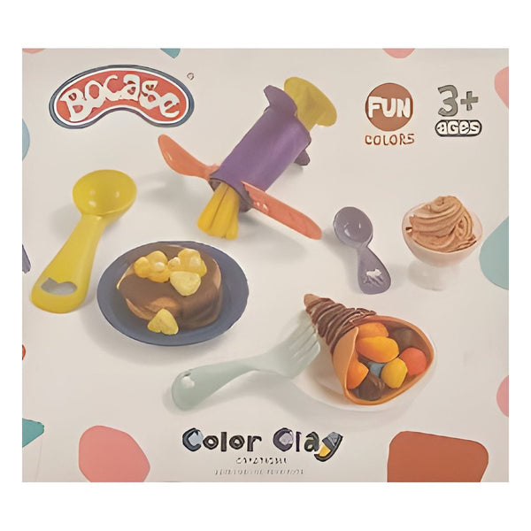 Bocase Colour Clay Kit for Kids with Extruder and Dessert Moulds, Large