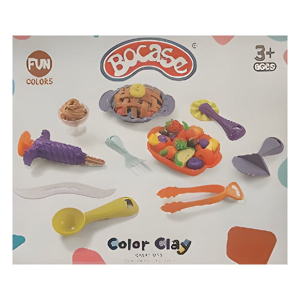 Bocase Colour Clay Kit for Kids with Extruder and Food Moulds, Small