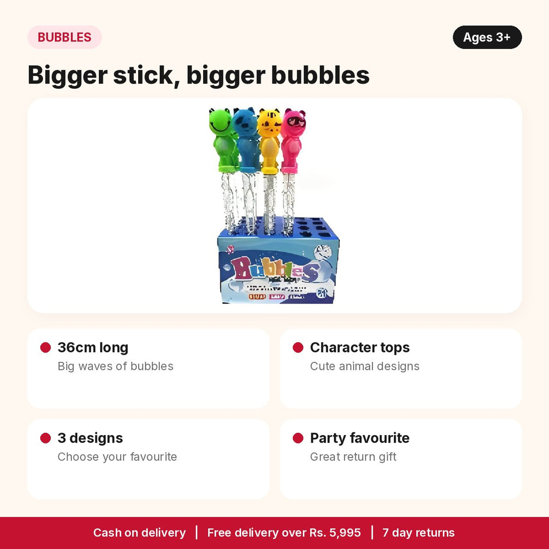 Big bubble wand stick features