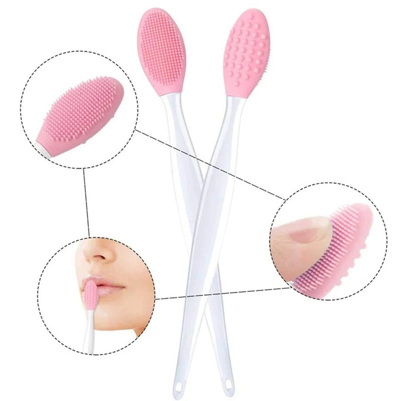 1pc Silicone Blackhead Remover Double Sided Lip Nose Scrubber Brush Tool