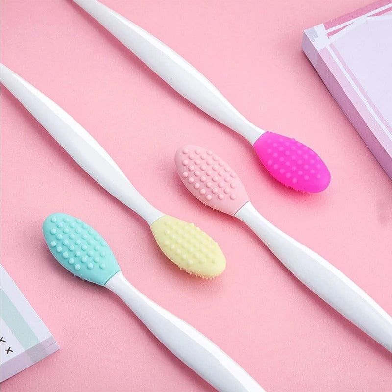 1pc Silicone Blackhead Remover Double Sided Lip Nose Scrubber Brush Tool