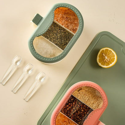3 Compartment Gesture Design Spice Box - Budget Mart