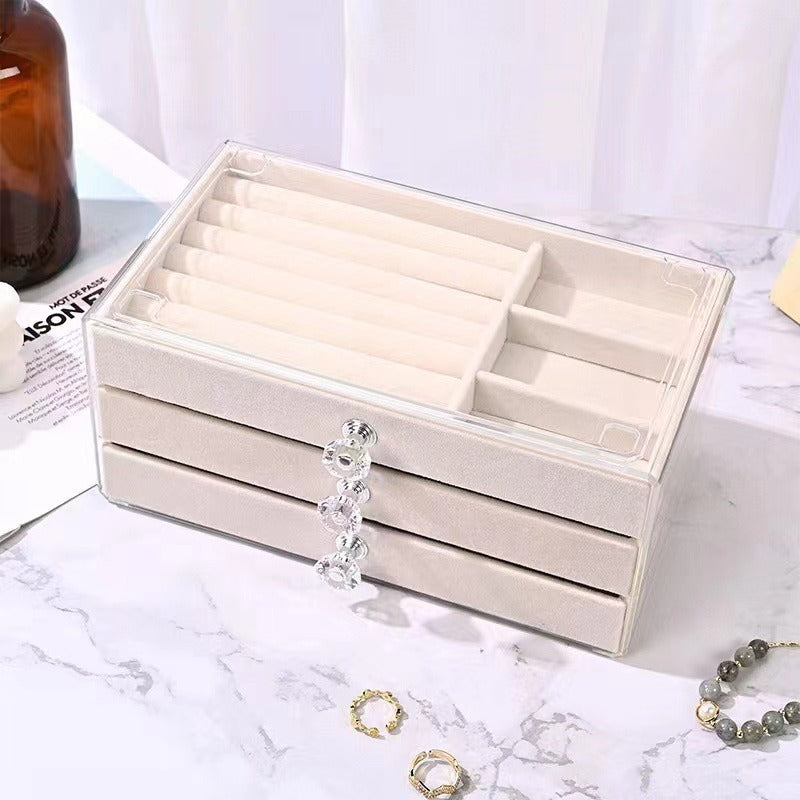 3-Tier Transparent Jewelry Case