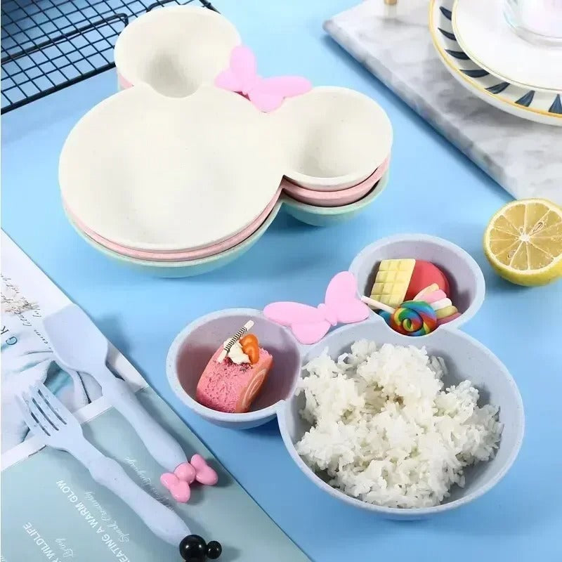 3PCs Wheat Straw Kids Dinner Set - Budget Mart