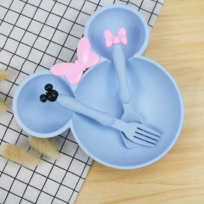 3PCs Wheat Straw Kids Dinner Set - Budget Mart