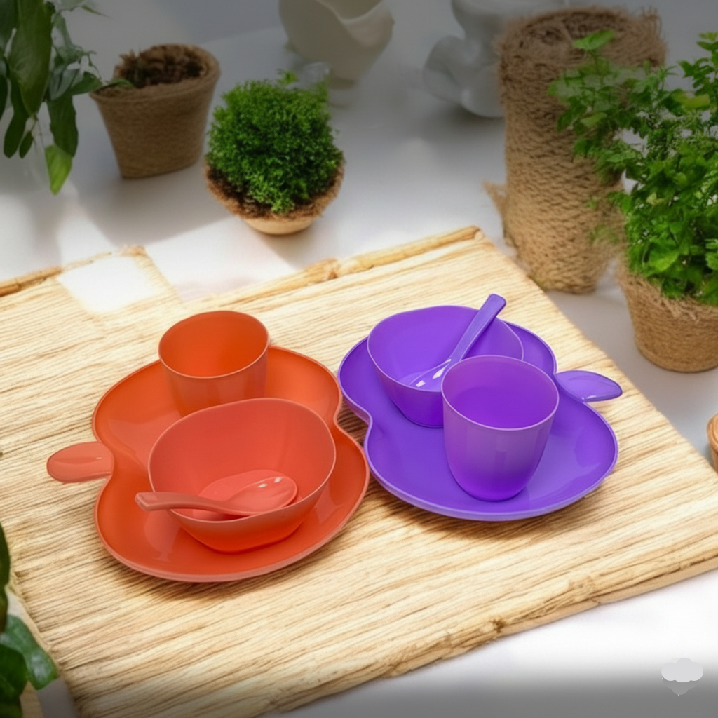 4 In 1 Kids Plastic Dinner Set - Budget Mart
