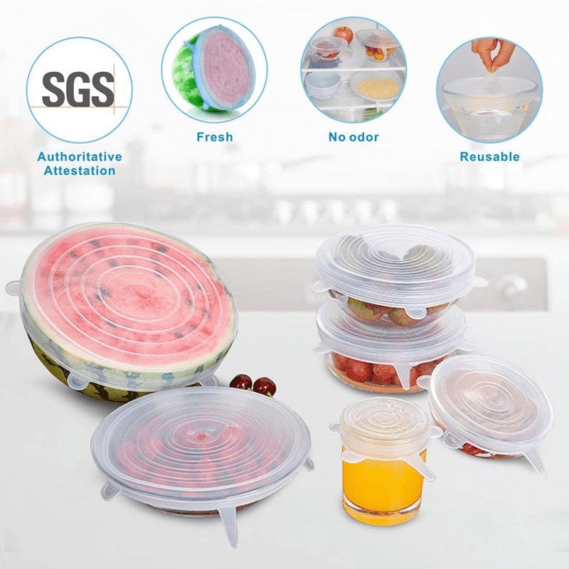 6 Pieces Silicon Lids - Budget Mart