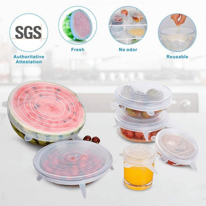6 Pieces Silicon Lids - Budget Mart