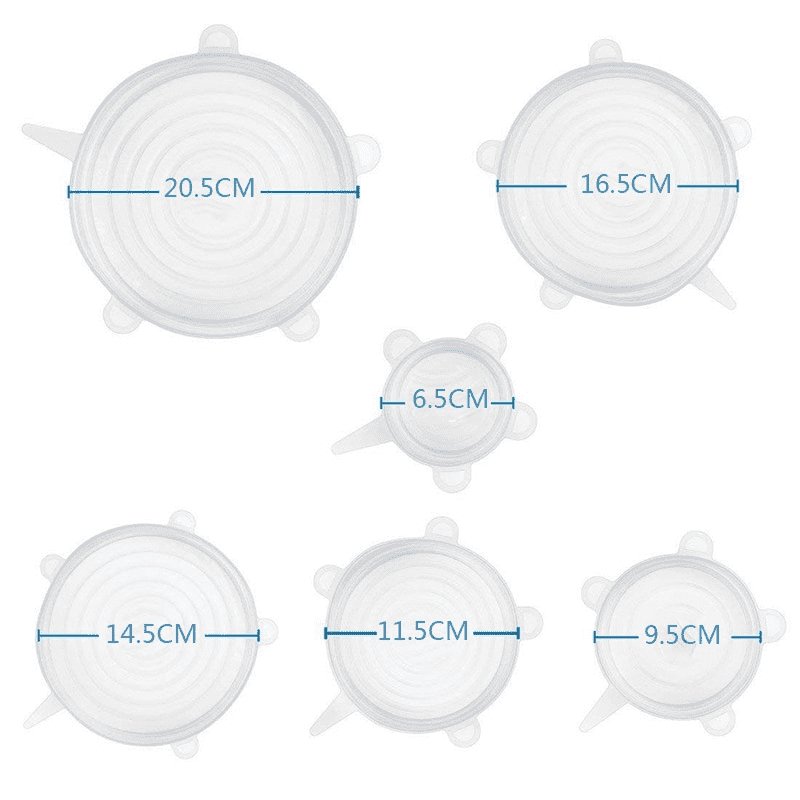 6 Pieces Silicon Lids - Budget Mart