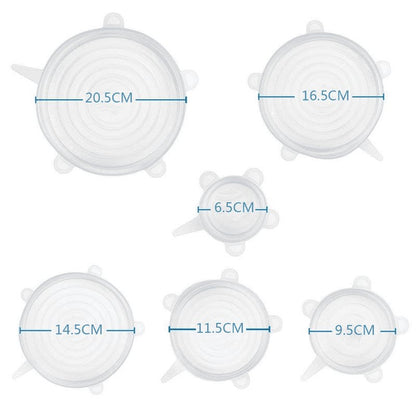 6 Pieces Silicon Lids - Budget Mart