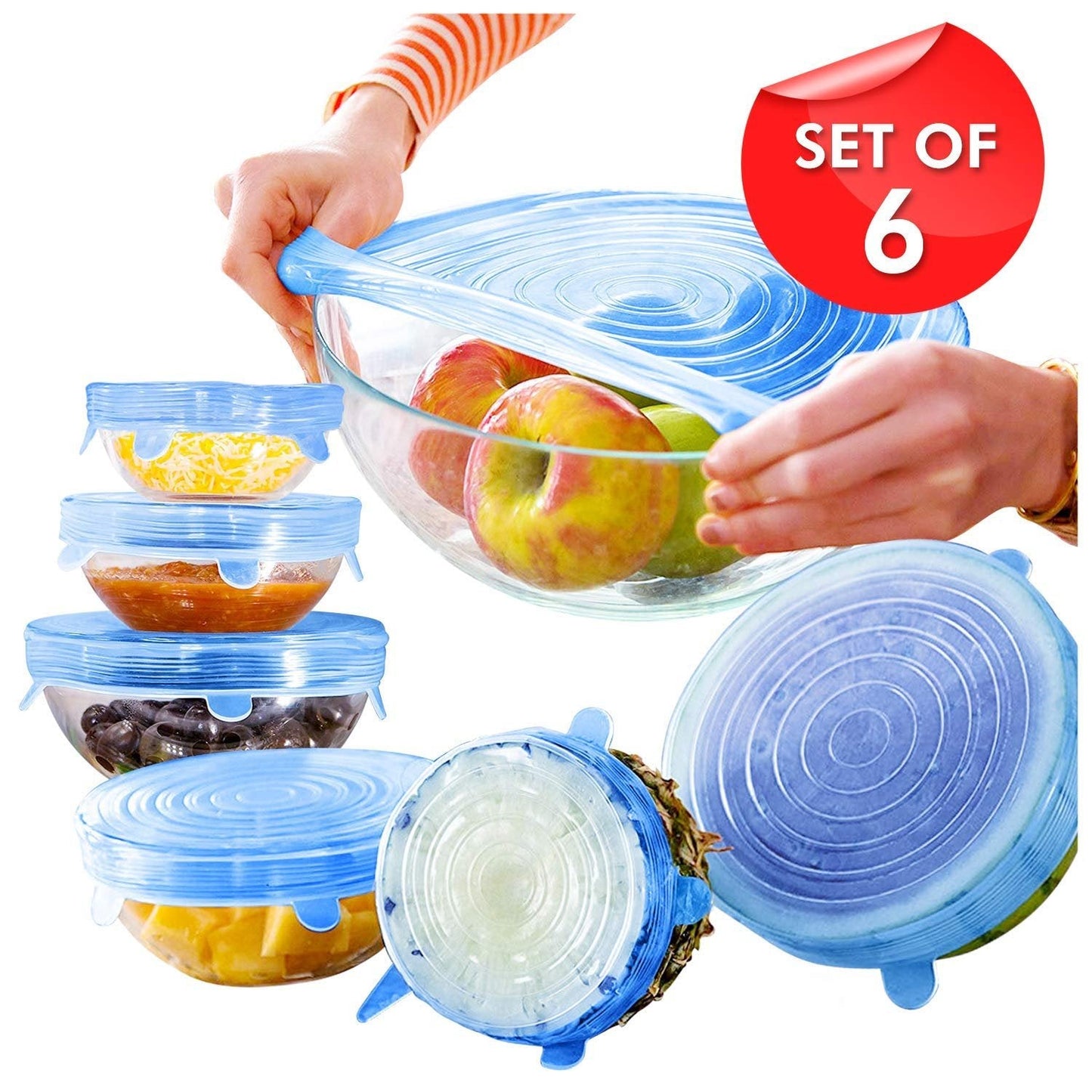 6 Pieces Silicon Lids - Budget Mart