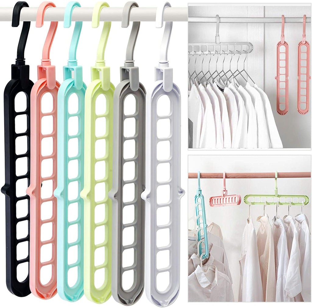 9 Hole Magic Rotating Hanger | Smart Cloth Organizer - Budget Mart
