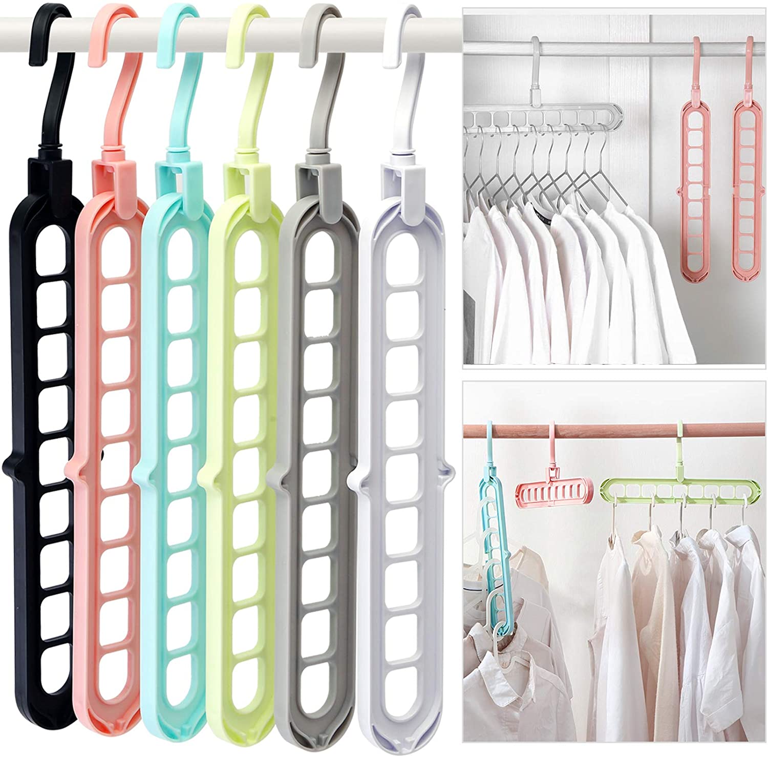 9 Hole Magic Rotating Hanger | Smart Cloth Organizer - Budget Mart