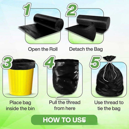 32 Pcs Black Garbage Bag Roll. - Budget Mart