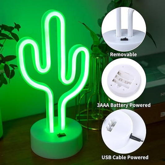 Cactus Neon LED Night Light - Budget Mart