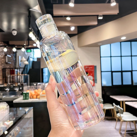 Creative Clear Water Bottle With Time Scale