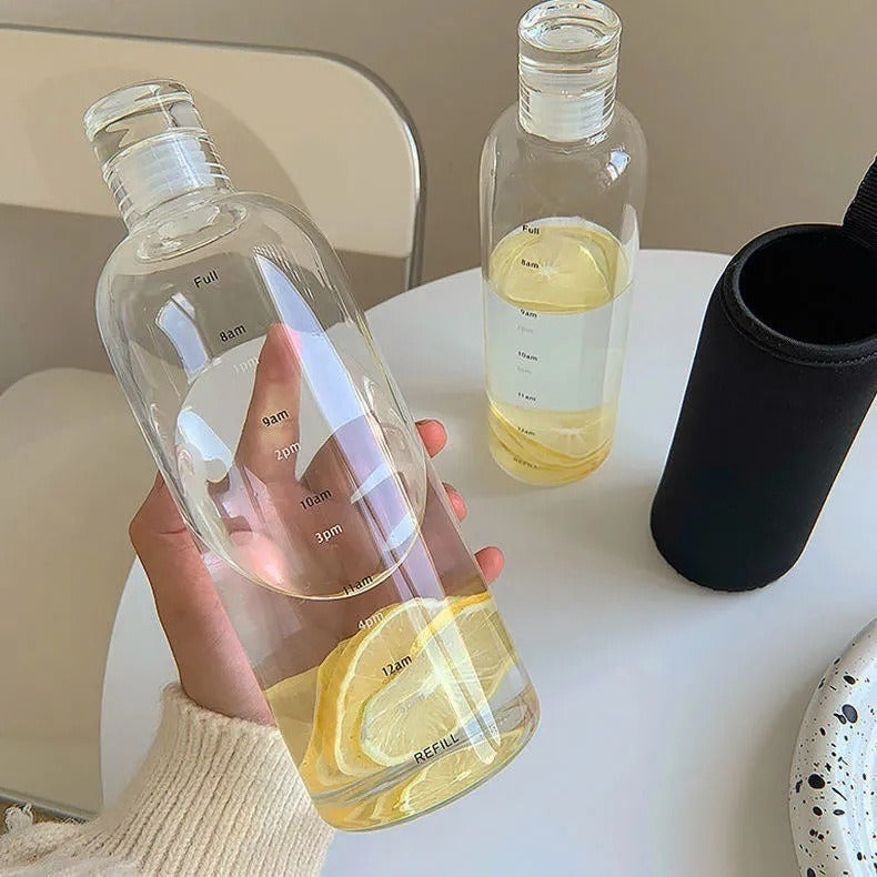 Creative Clear Water Bottle With Time Scale