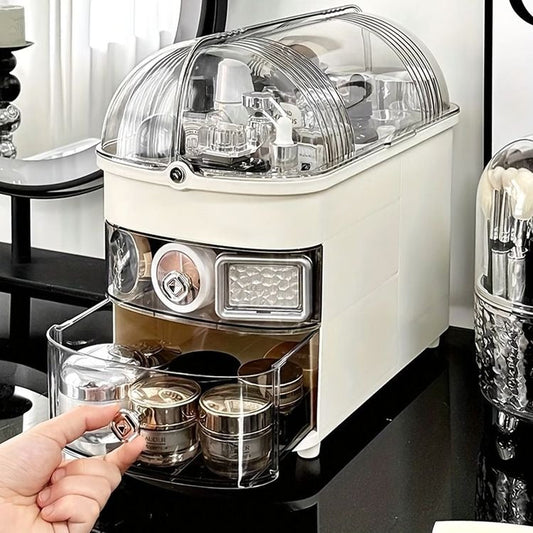 Elegant Makeup Organizer with Transparent Cover - Budget Mart