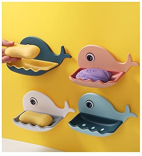 Fish Style Soap Dish, Wall Mount Strong Self-Adhesive - Budget Mart