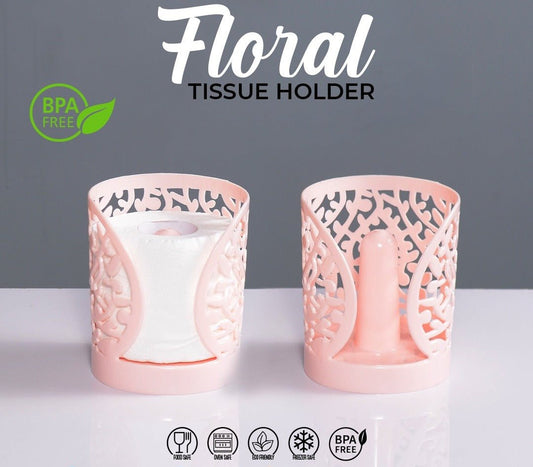 Flower Design Tissue Roll Paper Holder. - Budget Mart