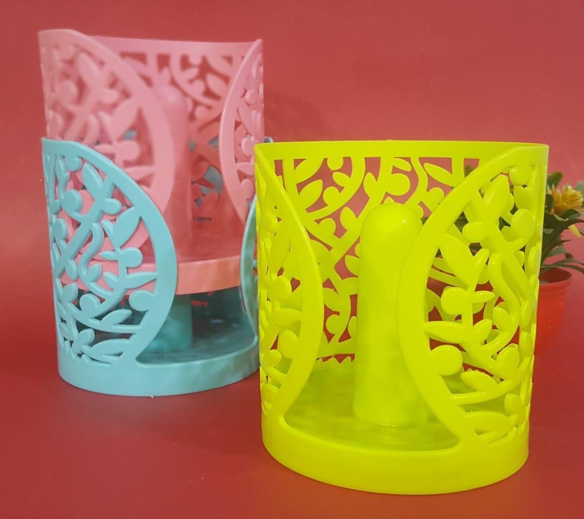 Flower Design Tissue Roll Paper Holder. - Budget Mart