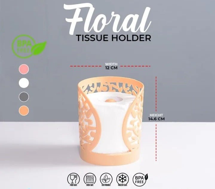Flower Design Tissue Roll Paper Holder. - Budget Mart