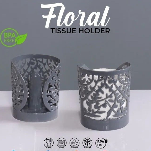 Flower Design Tissue Roll Paper Holder. - Budget Mart
