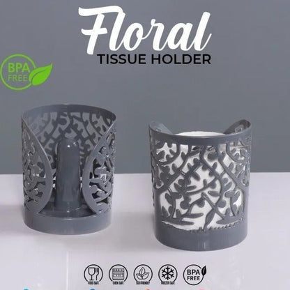 Flower Design Tissue Roll Paper Holder. - Budget Mart