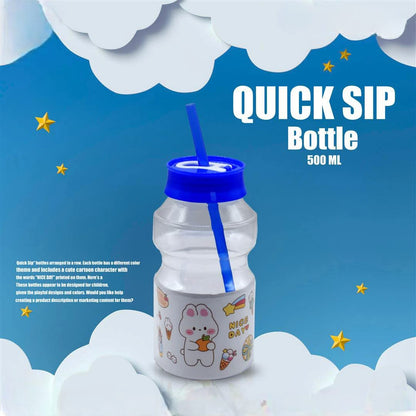 Kids Quick Sip Water Bottle with Straw 500ml