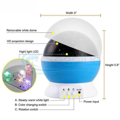 LED Rotating Starry Sky Star Master USB Projector Lamp. - Budget Mart